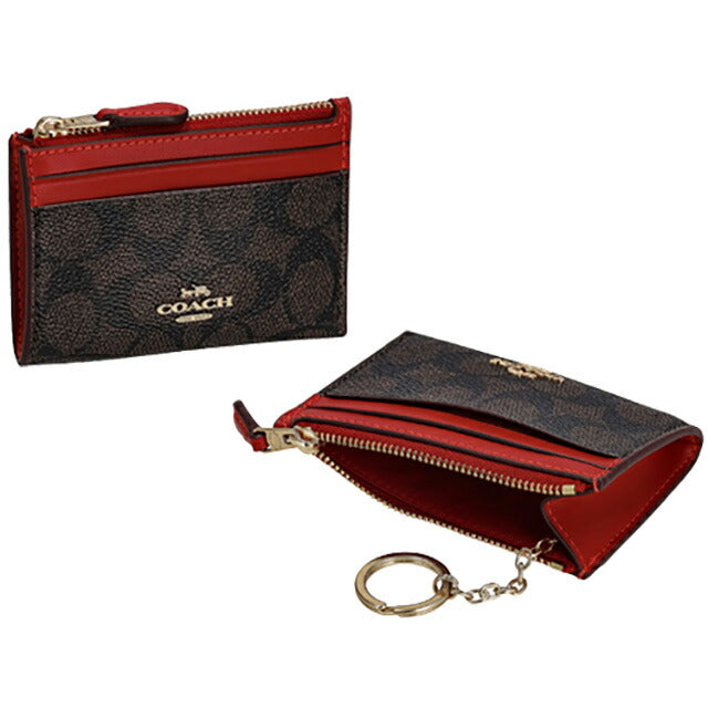 コーチ コインケース メンズ レディース ブランド COACH CW870 レッド/ダークブラウン CW870-IMXD0-1