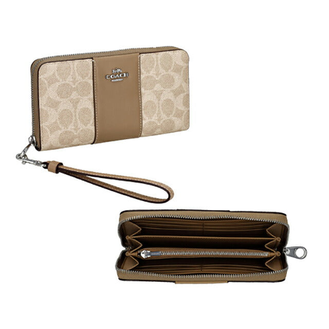 コーチ 長財布 レディース ブランド COACH CW947 サンド CW947-SVPWH-1