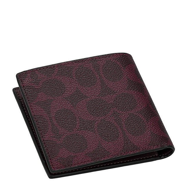 ＼父の日 ギフトセット／コーチ 二つ折り財布 二折財布 メンズ ブランド COACH CY406 YED ボルドー 選べるモデル