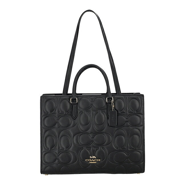 COACH ブラック レザートートバッグ　2ウェイ COACH（コーチ） トートバッグ COACH 2way 肩がけ レザートート