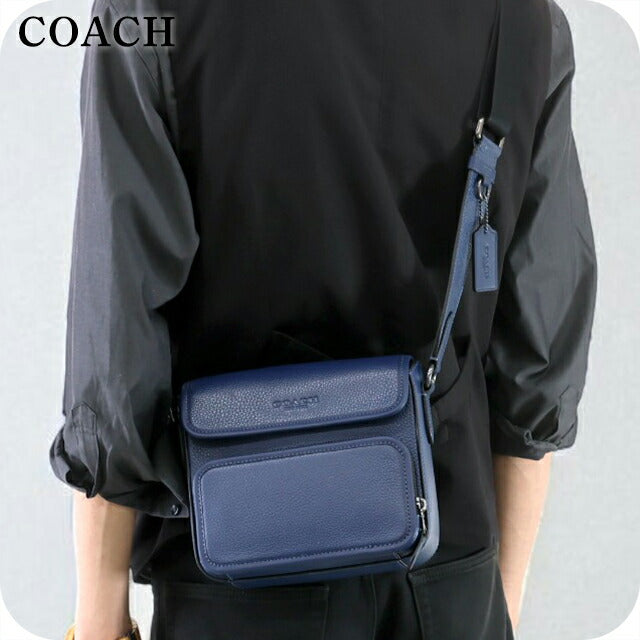 コーチ ショルダーバッグ メンズ ブランド COACH レザー CY800 ネイビー CY800-QBDEB-1