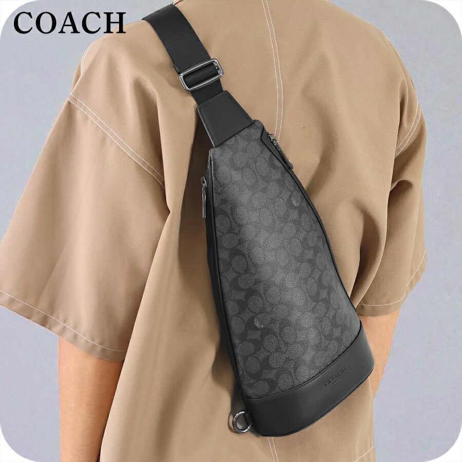 コーチ ボディバッグ メンズ ブランド COACH CY801 QBMI5 チャコール/ブラック CY801-QBMI5-1