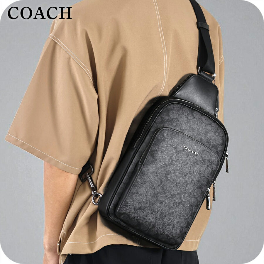 コーチ ボディバッグ メンズ ブランド COACH CZ393 QBMI5 チャコール/ブラック CZ393-QBMI5-1