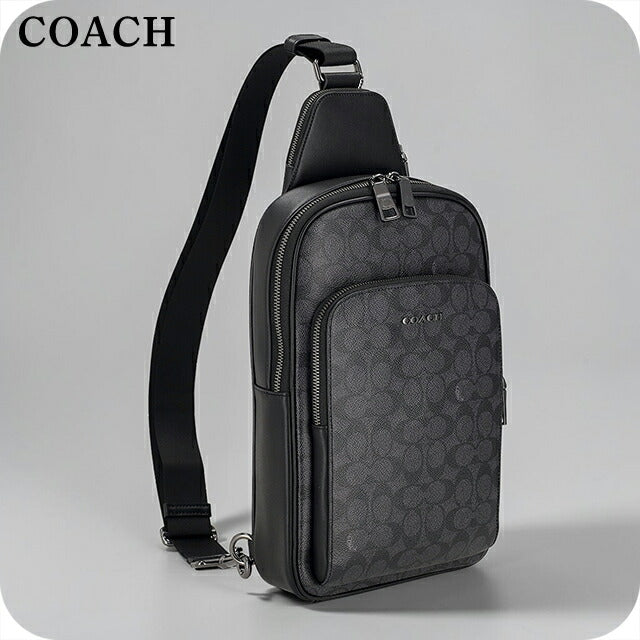 コーチ ボディバッグ メンズ ブランド COACH Philippines CZ393 QBMI5 ブラック/チャコール 斜めがけ 軽量 小さめ ブランド 高級 おしゃれ プレゼント 男性 実用的 かっこいい