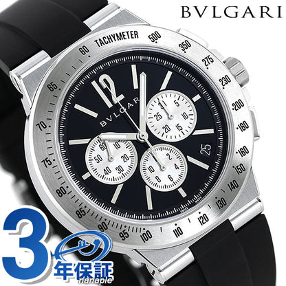 ブルガリ 時計 ディアゴノ ベロチッシモ 41mm クロノグラフ 自動巻き 機械式 メンズ 腕時計 ブランド DG41BSVDCHTA ブラック DG41BSVDCHTA