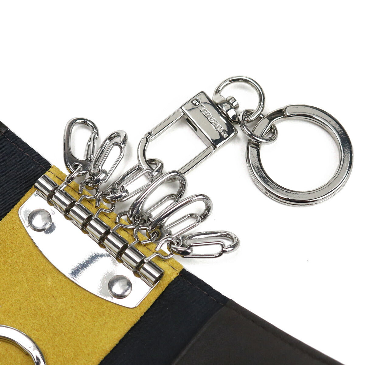 DIESEL ディーゼル X08425 キーケース メンズ 6連フック 男性 鍵ケース 鍵入れ ブラックブルー ブラックイエロー レザー バイカラー 即日発送