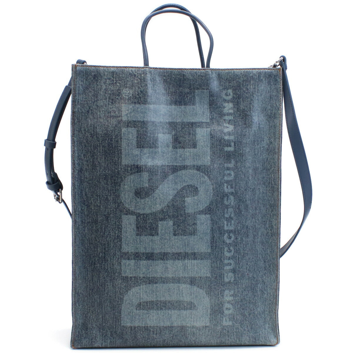 DIESEL トートバッグ　ブルー Diesel Tote Bag Ladies Thermoplastic Polyurethane Cotton X08919