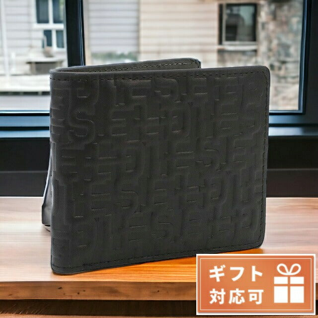 ディーゼル 二折財布小銭入付き メンズ レザー X09338 ブラック 財布