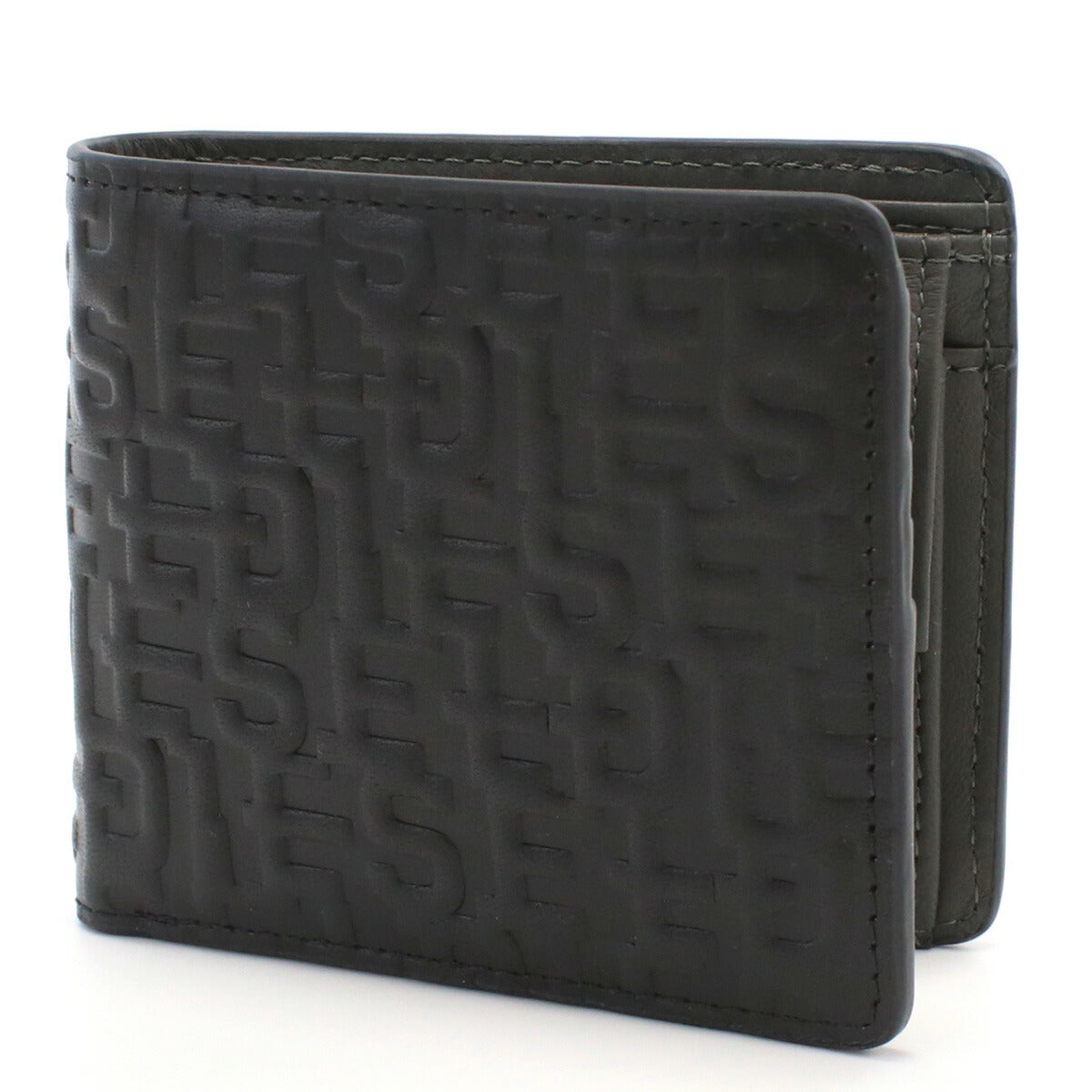 ディーゼル 二折財布小銭入付き メンズ レザー X09338 ブラック 財布 DIEX09338011