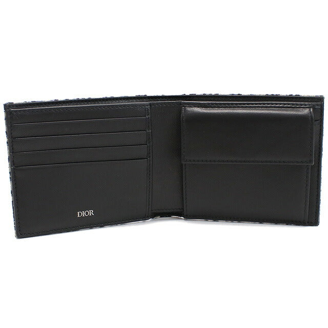 ディオール 二つ折り財布 メンズ ブランド Christian Dior ジャカード イタリア 2OBBC027 マルチカラー　ネイビー 財布 DIO2OBBC027011