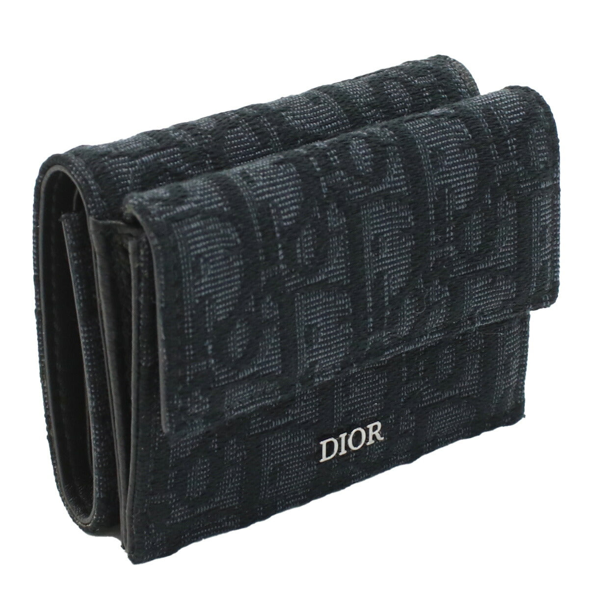 ディオール 三折財布小銭入付き メンズ ジャガード イタリア 2OBBC110 ブラック 財布 DIO2OBBC110011