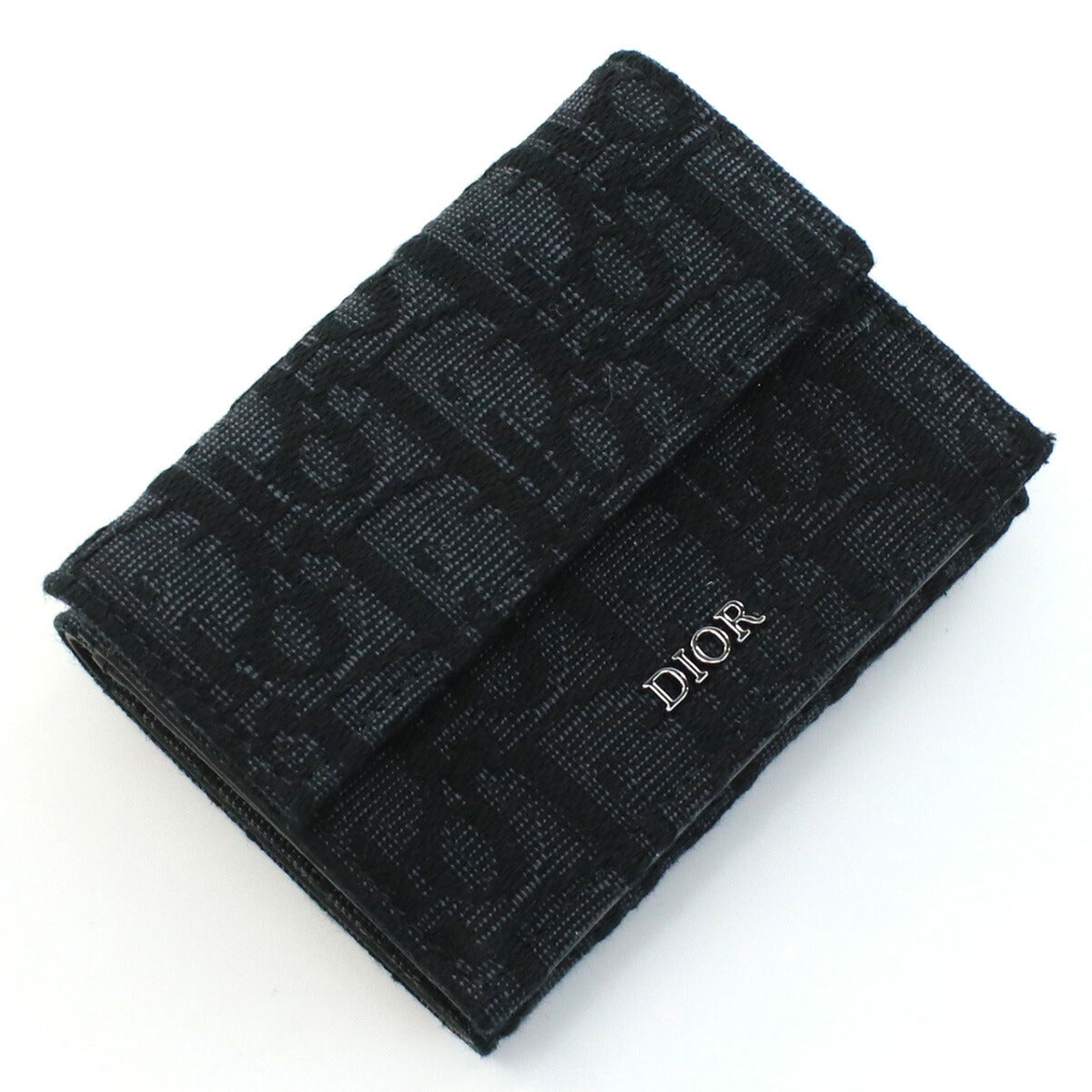 ディオール 三折財布小銭入付き メンズ ジャガード イタリア 2OBBC110 ブラック 財布 DIO2OBBC110011