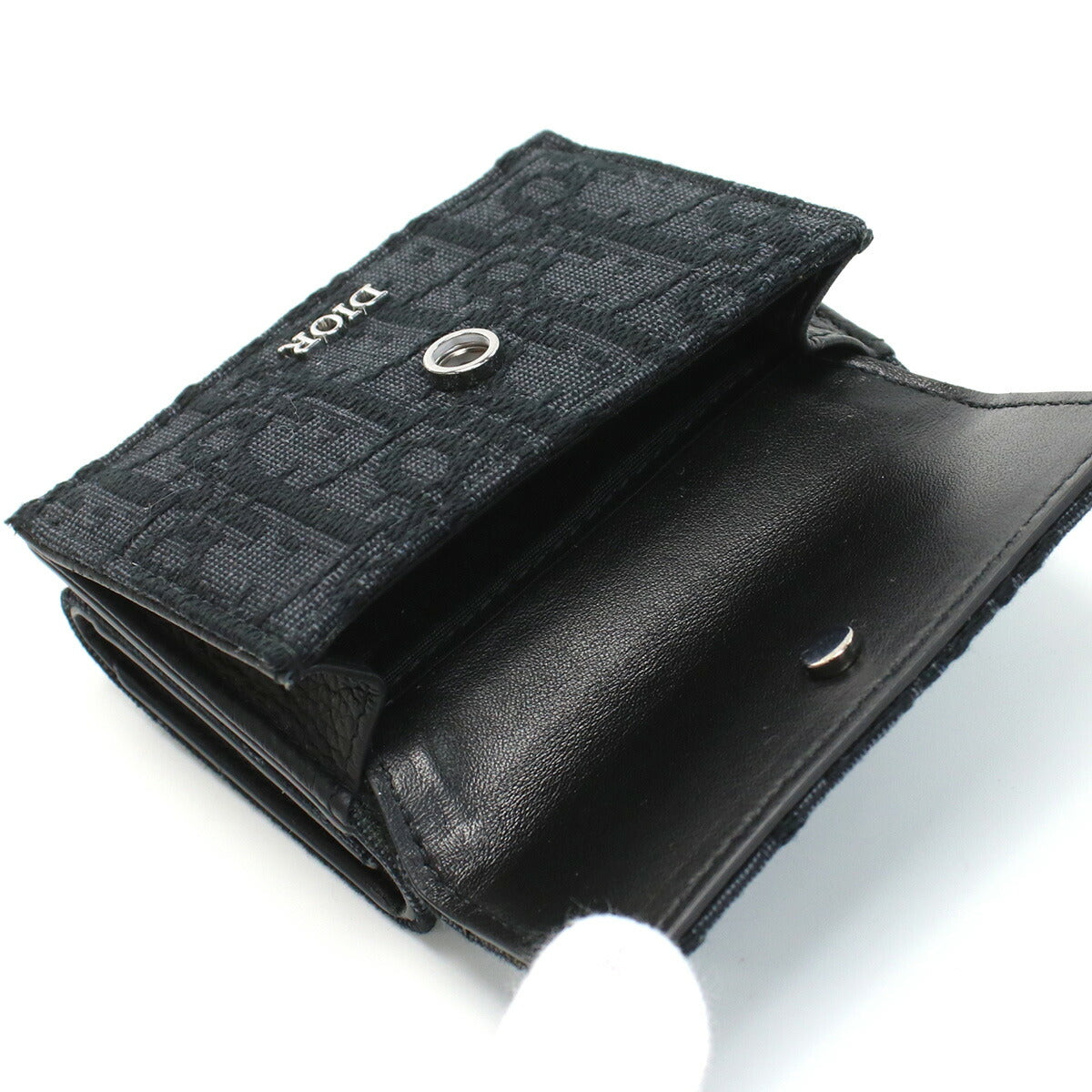 ディオール 三折財布小銭入付き メンズ ジャガード イタリア 2OBBC110 ブラック 財布 DIO2OBBC110011