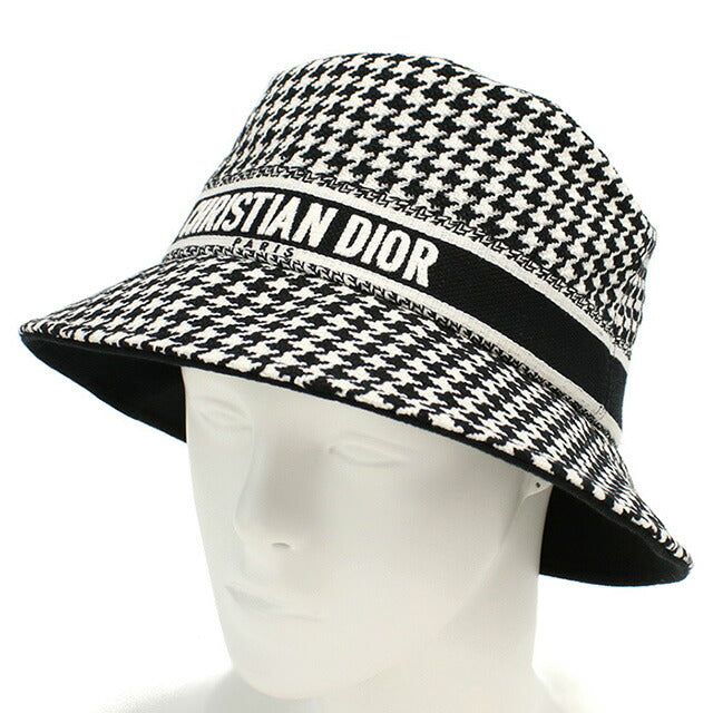 Dior バケットハット ブラックホワイト すぐ届く 直営店 DIOR TEDDY-D OBLIQUE バケット ボブハット