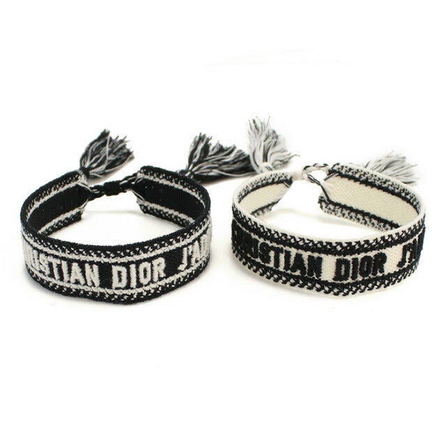 ✨ Christian Dior ブレスレット スワロフスキー（ブラック） ✨ クリスチャン・ディオール Christian Dior ロゴレザー