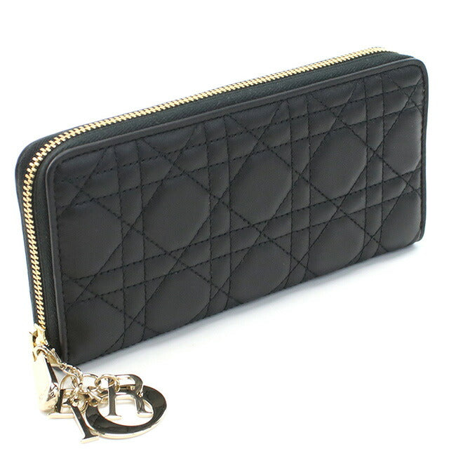 ディオール 長財布ラウンドファスナー レディース ブランド Christian Dior イタリア S0007 ブラック 財布 DIOS0007011