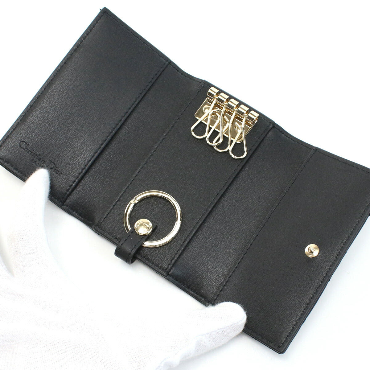 ディオール 4連キーケース メンズ ラムスキン イタリア S0983 ブラック 小物 DIOS0983011