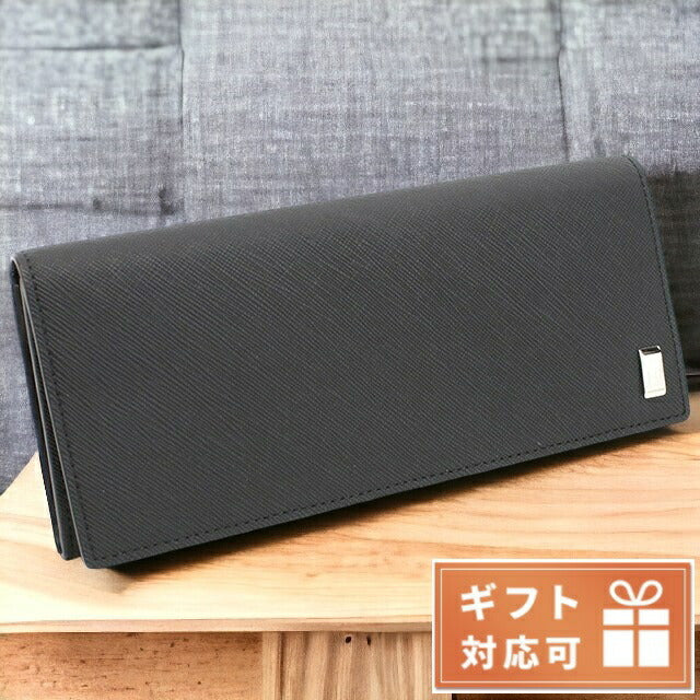 ダンヒル 長財布ニ折小銭入付き メンズ カタオシ レザー タイ 22R2P12PS BLACK ブラック 財布 DUN22R2P12PS011