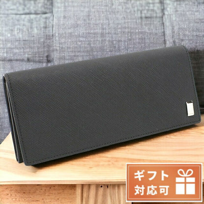 ダンヒル 長財布ニ折小銭入付き メンズ カタオシ レザー タイ 22R2P12PS BLACK ブラック 財布 DUN22R2P12PS011