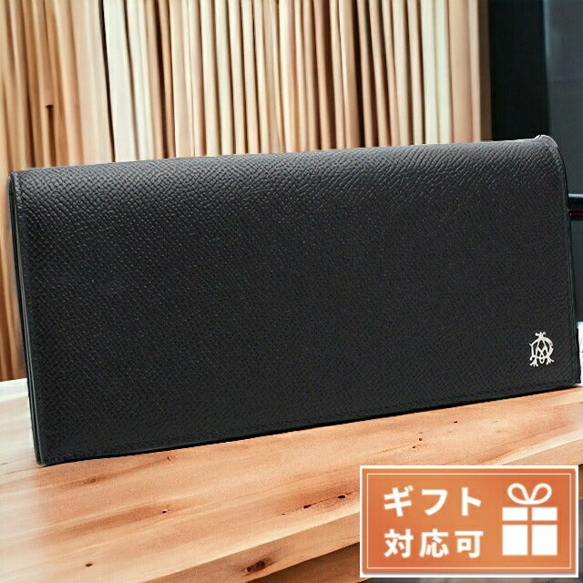 ダンヒル 長財布ニ折小銭入付き メンズ カタオシ レザー イタリア L2AC10A ブラック 財布 DUNL2AC10A01