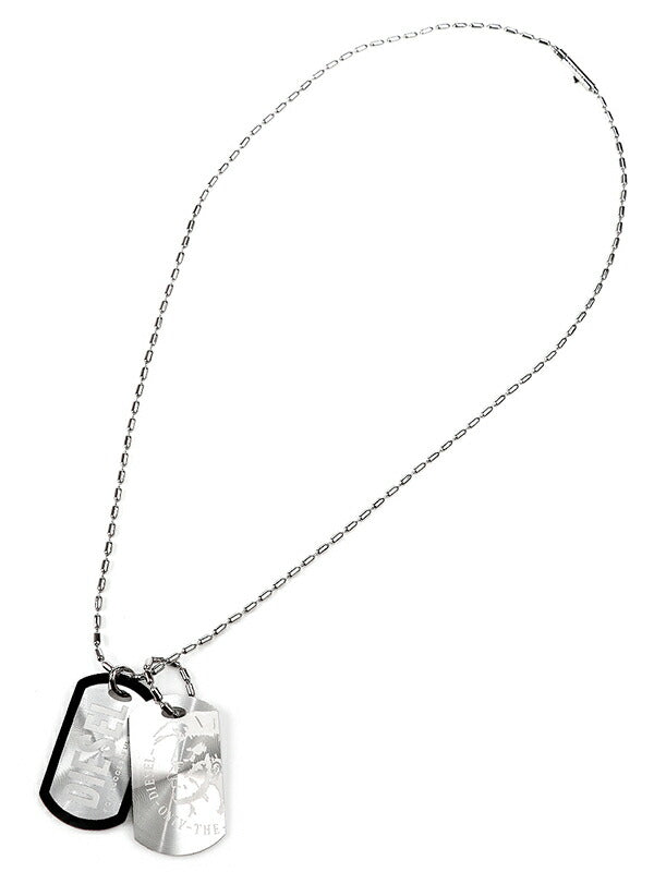 DIESEL ネックレス ダブルプレート シルバー dx0011040 ディーゼル ネックレス ドッグタグ ダブルプレート ジュエリー
