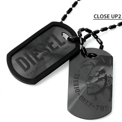 ディーゼル ネックレス DIESEL ステンレススチール ドッグタグ メンズ DX0014040 ブラック アクセサリー 記念品 プレゼント ギフト DX0014040