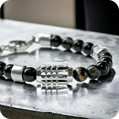 ディーゼル ブレスレット DIESEL ステンレススチール メンズ DX0847040 ブラック シルバー アクセサリー DX0847040