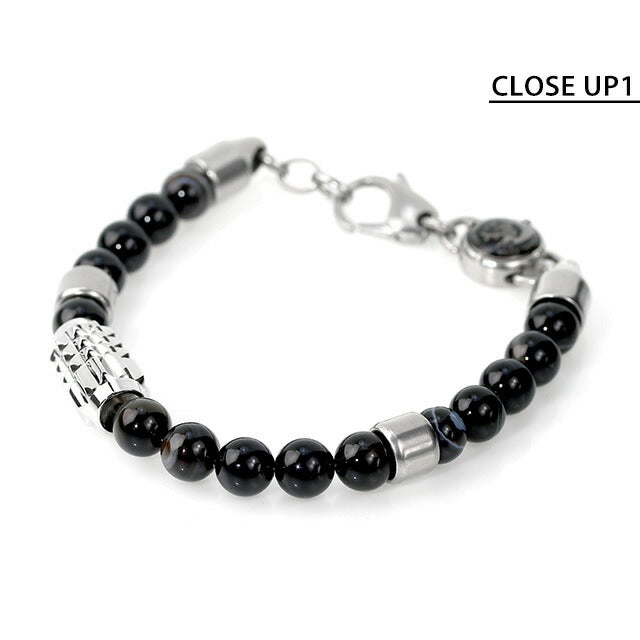 ディーゼル ブレスレット DIESEL ステンレススチール メンズ DX0847040 ブラック シルバー アクセサリー DX0847040