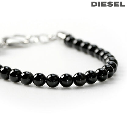 ディーゼル ブレスレット DIESEL ステンレススチール ビーズ メンズ DX0848040 ブラック アクセサリー 記念品 プレゼント ギフト DX0848040