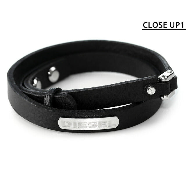 ディーゼル ブレスレット DIESEL レザー 2重 ダブル メンズ レディース DX0971040 ブラック アクセサリー 記念品 プレゼント ギフト DX0971040
