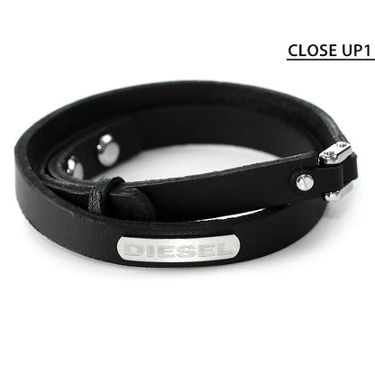 ディーゼル ブレスレット DIESEL レザー 2重 ダブル メンズ レディース DX0971040 ブラック アクセサリー 記念品 プレゼント ギフト DX0971040