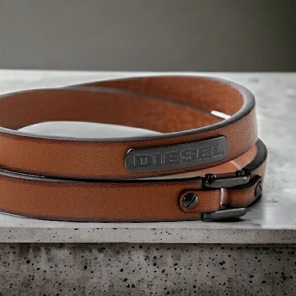 ディーゼル ブレスレット DIESEL レザー 2重 ダブル メンズ DX0984040 ブラウン アクセサリー 記念品 プレゼント ギフト DX0984040