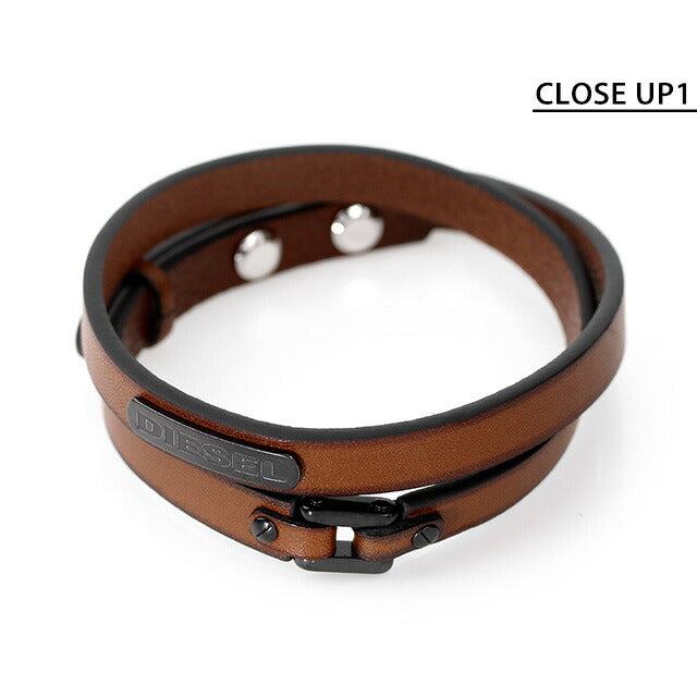 ディーゼル ブレスレット DIESEL レザー 2重 ダブル メンズ DX0984040 ブラウン アクセサリー 記念品 プレゼント ギフト DX0984040