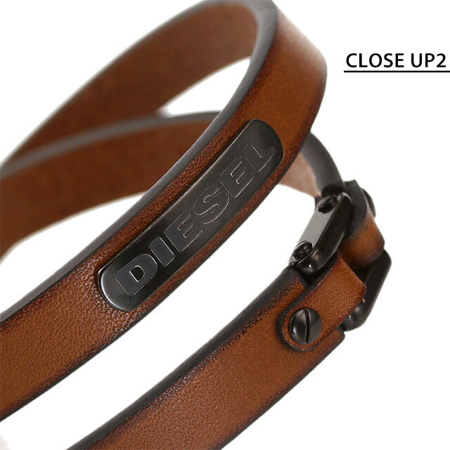 ディーゼル ブレスレット DIESEL レザー 2重 ダブル メンズ DX0984040 ブラウン アクセサリー 記念品 プレゼント ギフト DX0984040