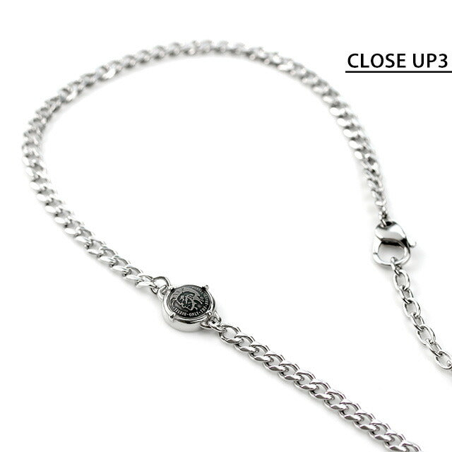 ディーゼル ネックレス DIESEL チェーン ステンレス ドッグタグ ダブルプレート メンズ DX1040040 シルバー ブラック アクセサリー DX1040040