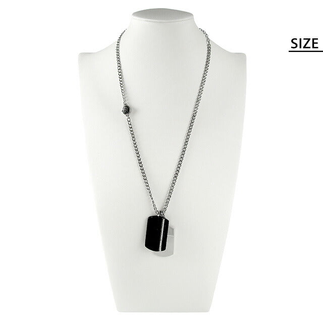 ディーゼル ネックレス DIESEL チェーン ステンレス ドッグタグ ダブルプレート メンズ DX1040040 シルバー ブラック アクセサリー DX1040040