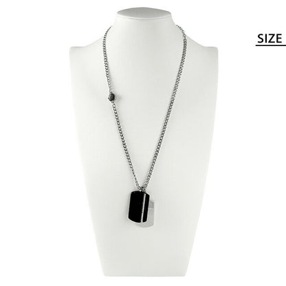 ディーゼル ネックレス DIESEL チェーン ステンレス ドッグタグ ダブルプレート メンズ DX1040040 シルバー ブラック アクセサリー DX1040040