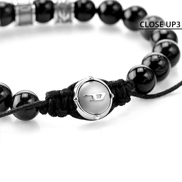 ディーゼル ブレスレット DIESEL ステンレススチール ビーズ メンズ DX1101040 ブラック シルバー アクセサリー 記念品 プレゼント ギフト DX1101040