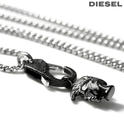 ディーゼル ネックレス DIESEL ペンダント ステンレススチール メンズ レディース DX1148040 ブラック シルバー アクセサリー 記念品 プレゼント ギフト DX1148040