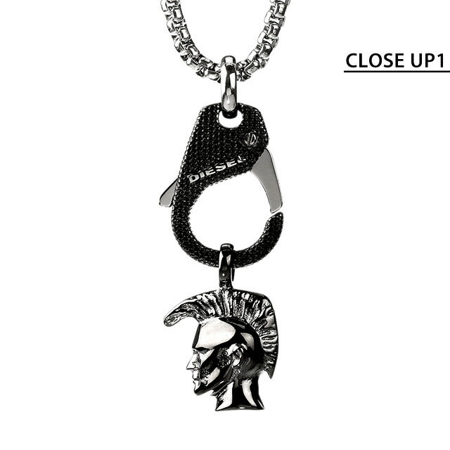 ディーゼル ネックレス DIESEL ペンダント ステンレススチール メンズ レディース DX1148040 ブラック シルバー アクセサリー 記念品 プレゼント ギフト DX1148040