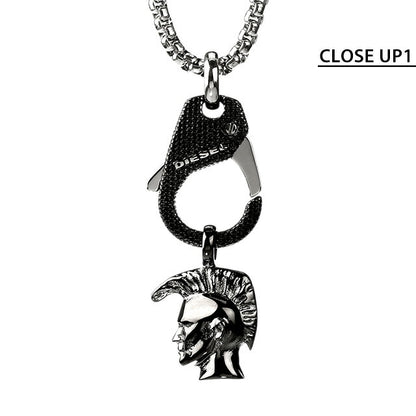 ディーゼル ネックレス DIESEL ペンダント ステンレススチール メンズ レディース DX1148040 ブラック シルバー アクセサリー 記念品 プレゼント ギフト DX1148040