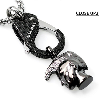 ディーゼル ネックレス DIESEL ペンダント ステンレススチール メンズ レディース DX1148040 ブラック シルバー アクセサリー 記念品 プレゼント ギフト DX1148040