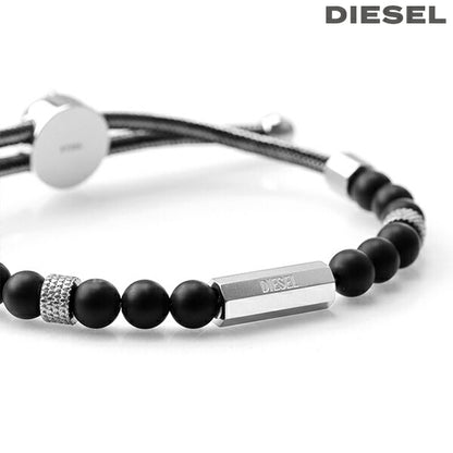 ディーゼル ブレスレット DIESEL ステンレススチール メンズ レディース DX1151040 ブラック シルバー アクセサリー DX1151040