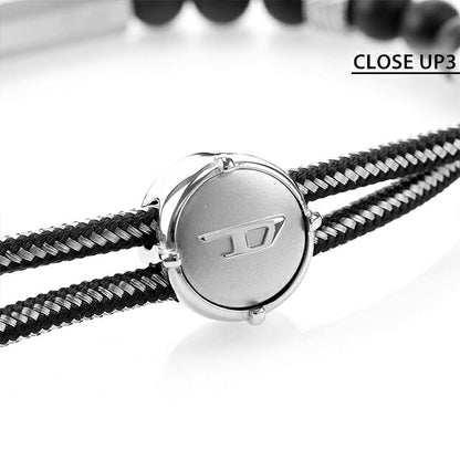ディーゼル ブレスレット DIESEL ステンレススチール メンズ レディース DX1151040 ブラック シルバー アクセサリー DX1151040