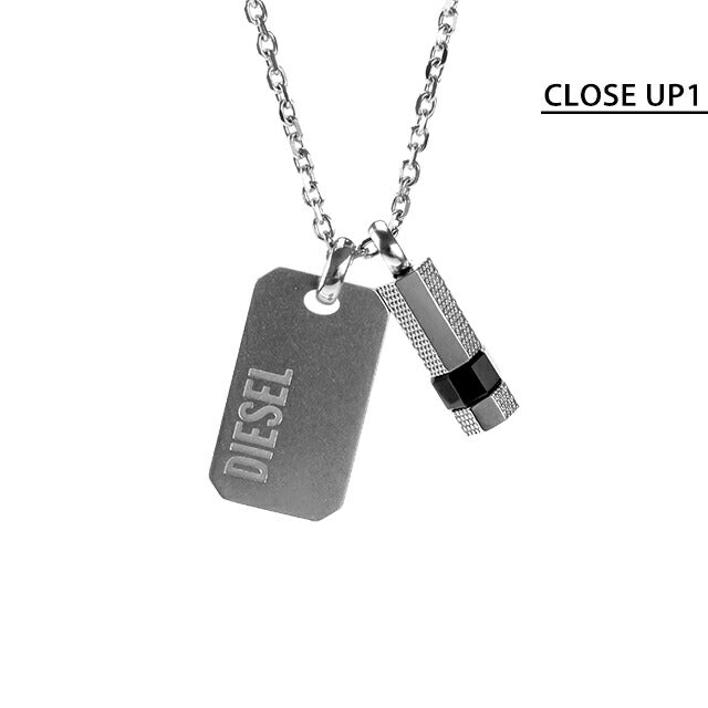 ディーゼル ネックレス DIESEL チェーン ステンレススチール プレート メンズ レディース DX1156040 シルバー アクセサリー DX1156040