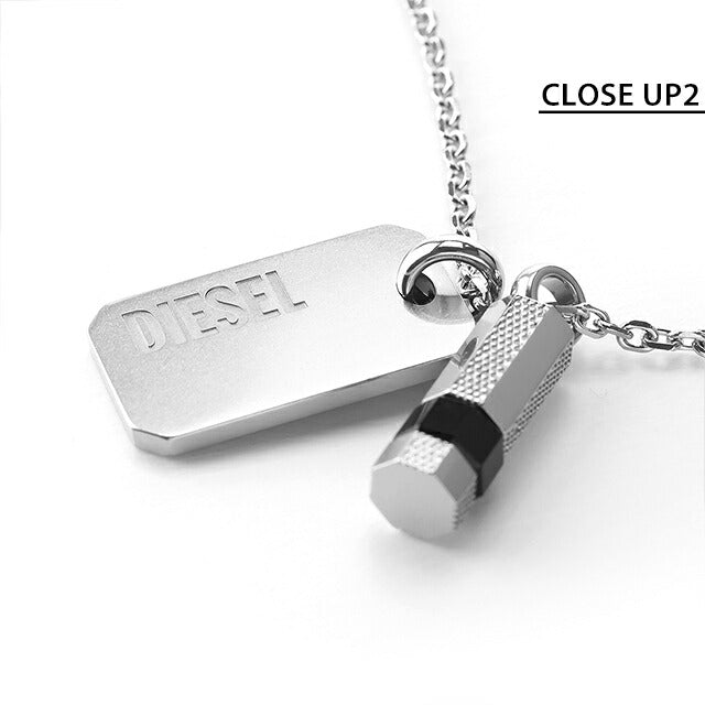 ディーゼル ネックレス DIESEL チェーン ステンレススチール プレート メンズ レディース DX1156040 シルバー アクセサリー DX1156040