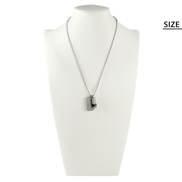ディーゼル ネックレス DIESEL チェーン ステンレススチール プレート メンズ レディース DX1156040 シルバー アクセサリー DX1156040