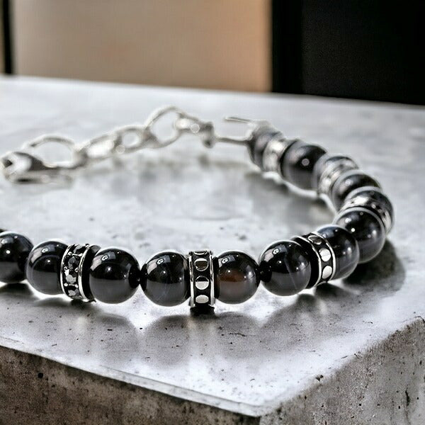 ディーゼル ブレスレット DIESEL ステンレススチール ビーズ メンズ DX1163040 ブラック シルバー アクセサリー 記念品 プレゼント ギフト DX1163040