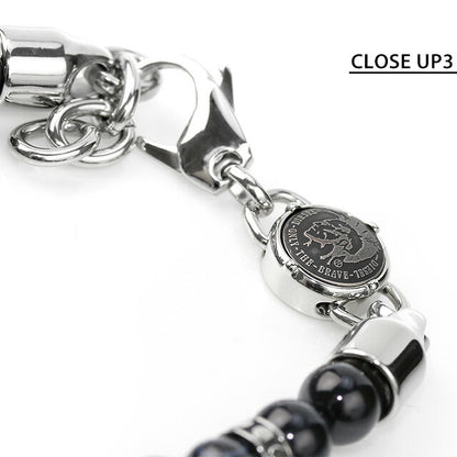 ディーゼル ブレスレット DIESEL ステンレススチール ビーズ メンズ DX1163040 ブラック シルバー アクセサリー 記念品 プレゼント ギフト DX1163040