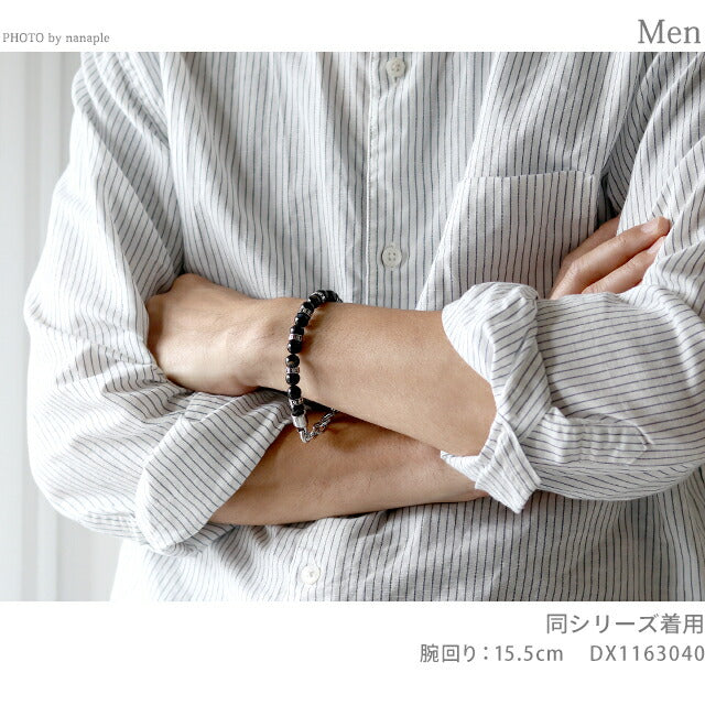 DIESEL ブレスレット DX1163040 BLACK/SILVER Amazon.co.jp: Diesel Men's Agate Beads Bracelet, Color